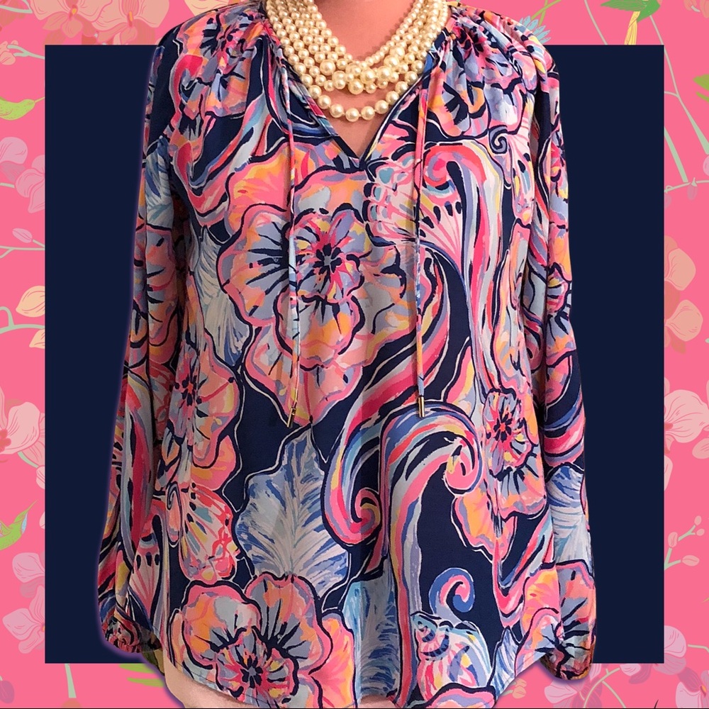 🍃🌸 Lilly Pulitzer Willa Top Sz Med 🌸🍃